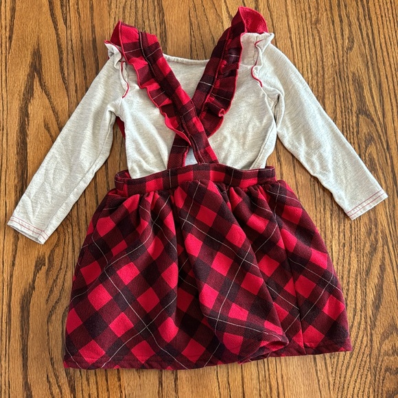 2T Disney Minnie Mouse plaid romper skirt/shirt outfit - Picture 3 of 7